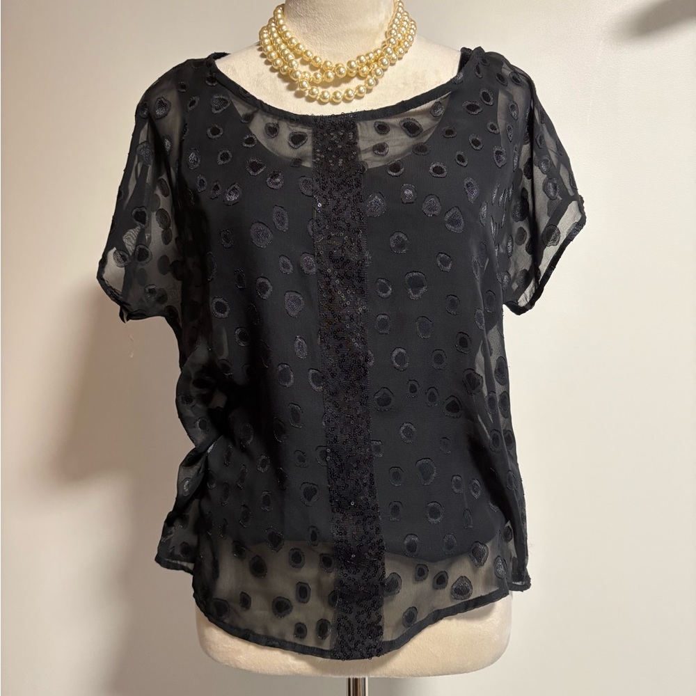 3/$10 Sheer Polka Dot Blouse